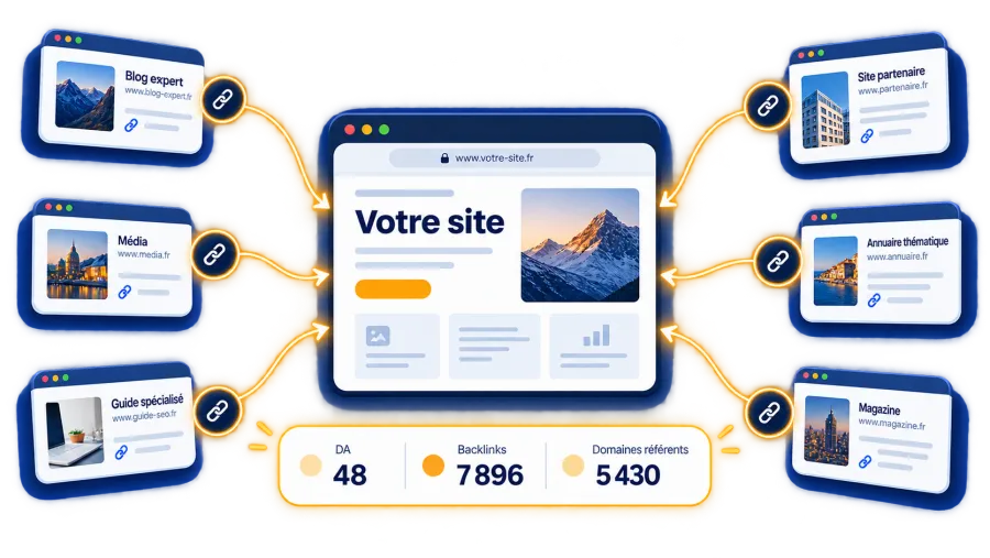 Illustration de la stratégie de netlinking Pharéo
